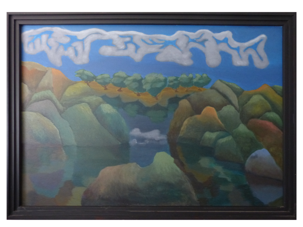 Rocks and cloud (2003) acrylic on canvas 39 1/2" x 55 1/4"