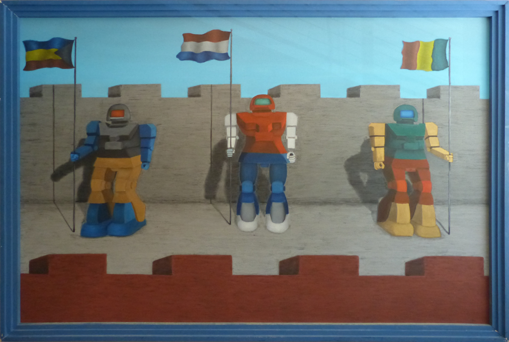 Robots (1984) oil on canvas 51" x 75 1/2"